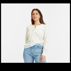 Everlane White Cotton Henley